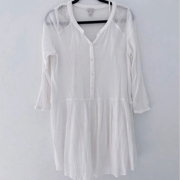 Nordstrom Hinge brand BOHO women's white spring summer dress Size Small 4 6 - Picture 2 of 4